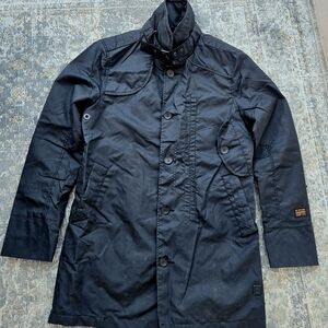 G-Star Men's Black Long Trench Coat